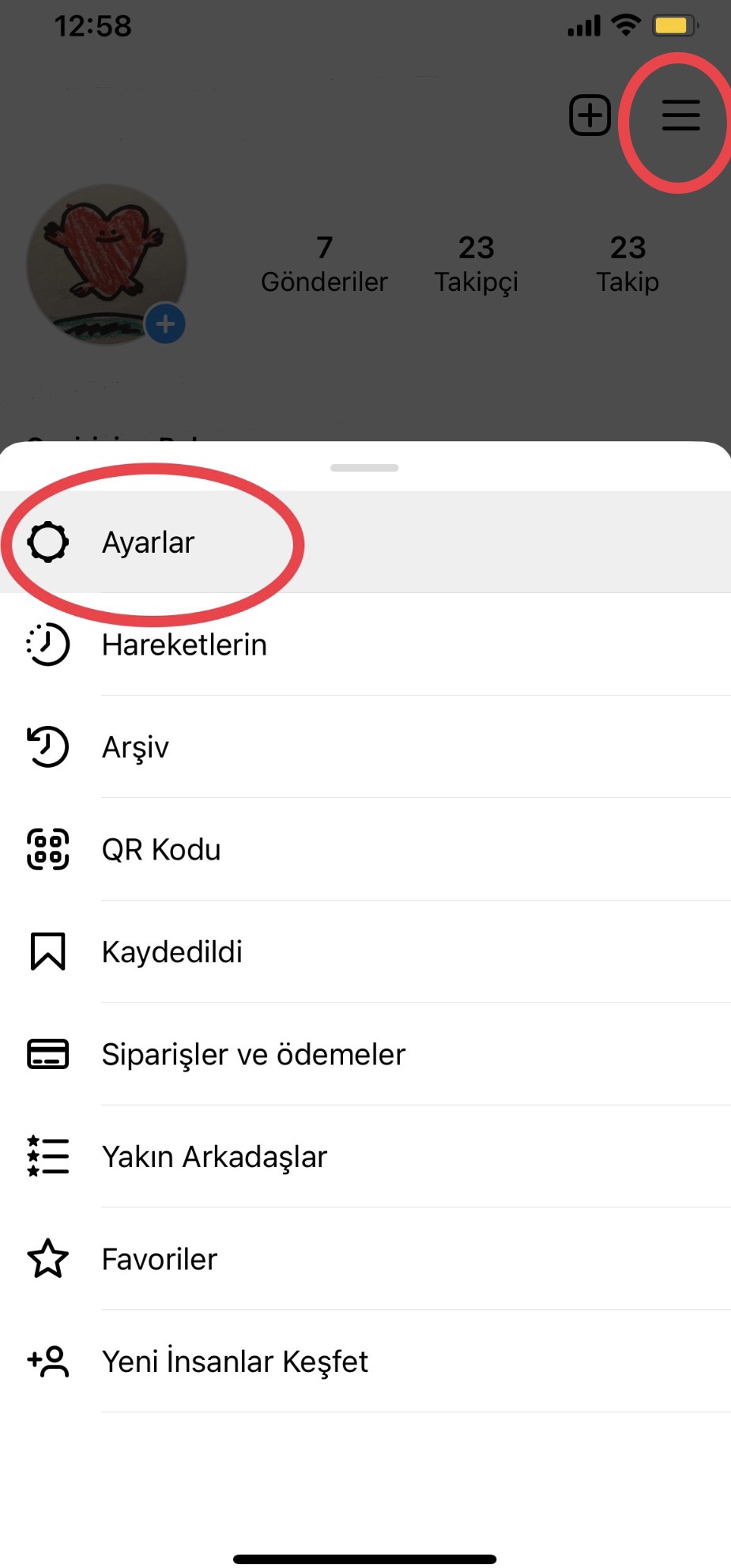 instagram ayarlar sayfası