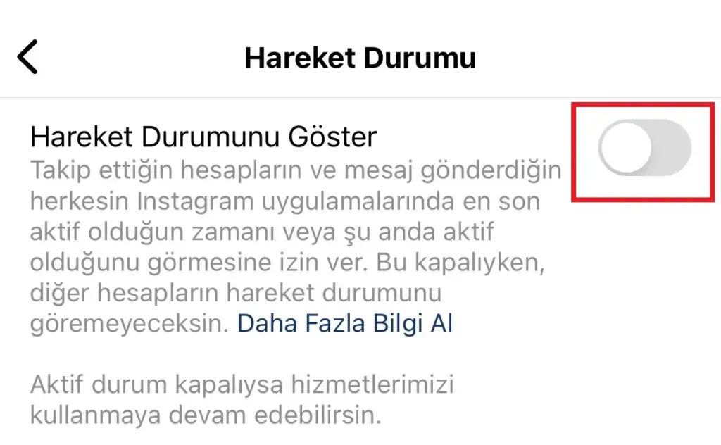 instagram son görülme kapatma