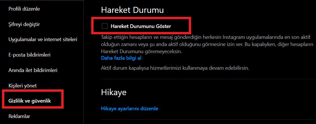 Instagram Çevrimiçi Kapatma Masaüstü