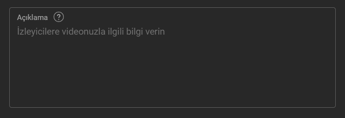 YouTube video açıklaması <a href=