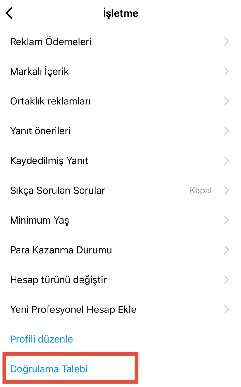 Instagram ücretsiz mavi tik hesap doğrulama adımları 3