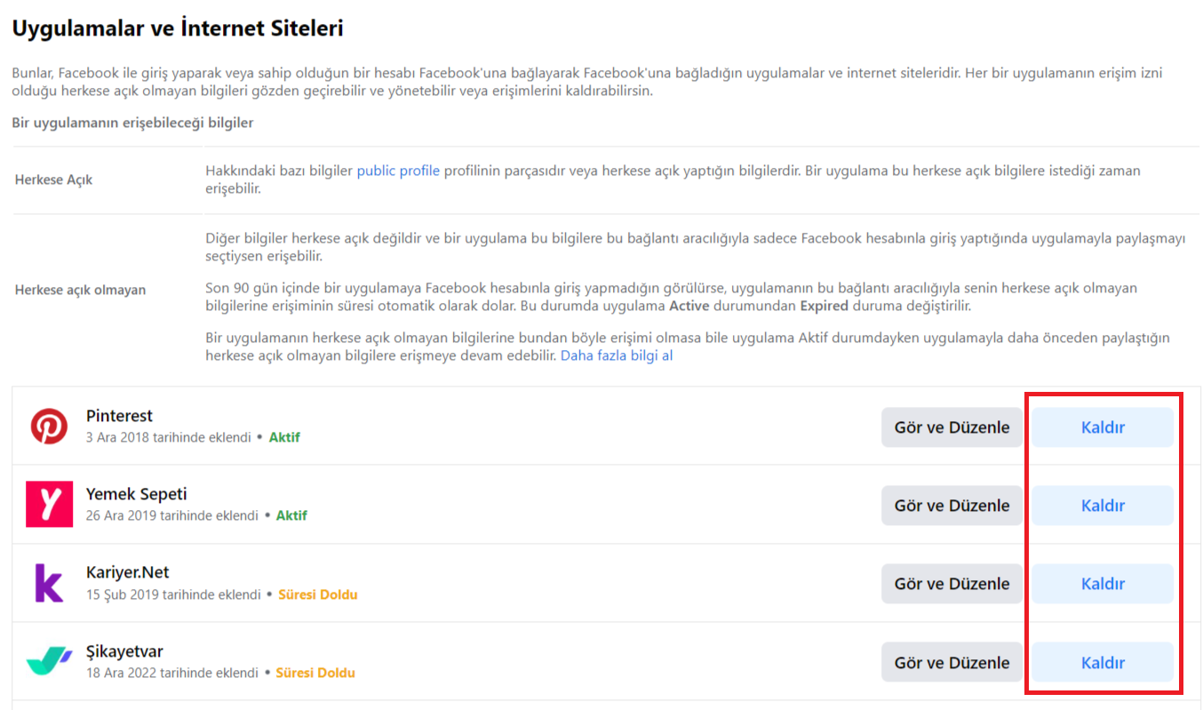 Facebook İle Giriş Yapılan Uygulamalar Nasıl Silinir?