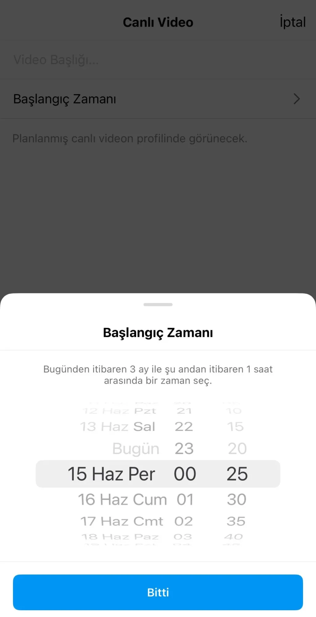 Canlı yayın planlama takvimi