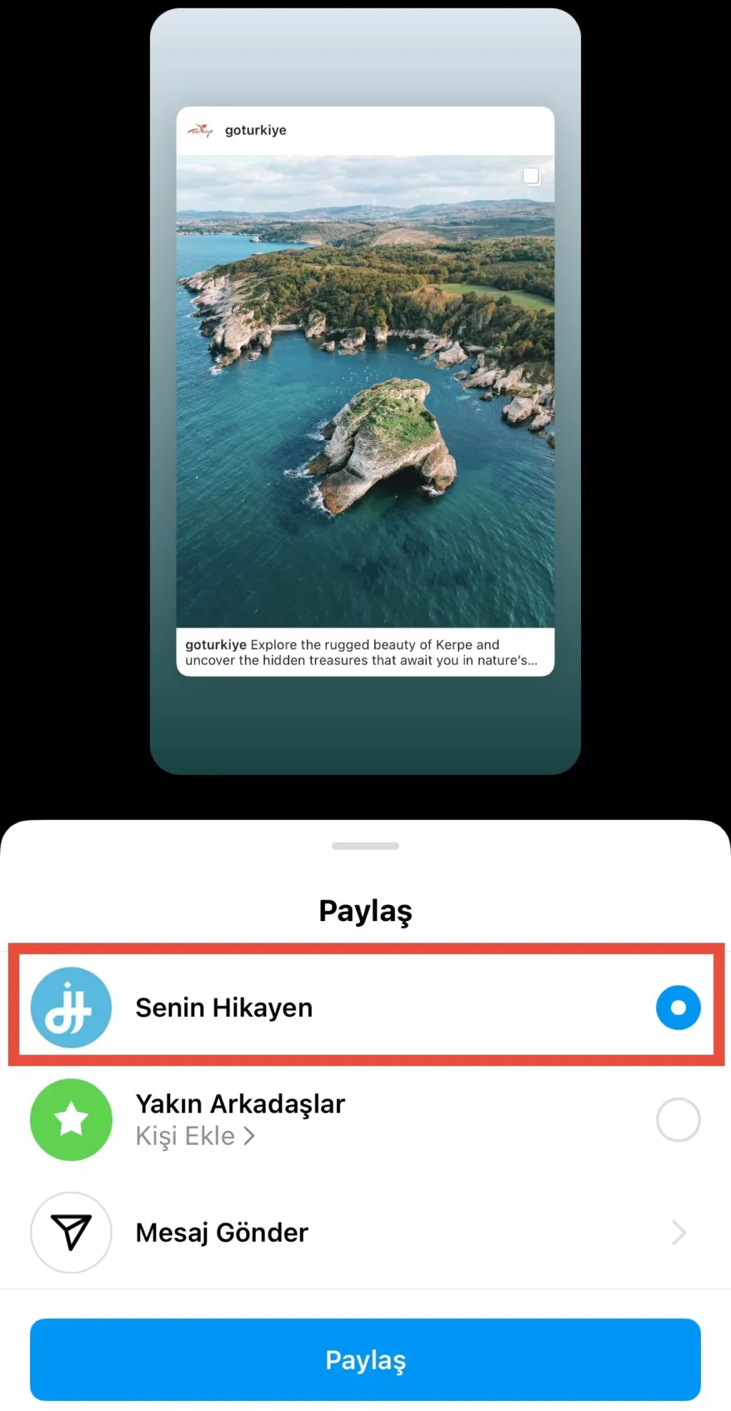 instagram fotoğraf hikayeye nasıl eklenir?