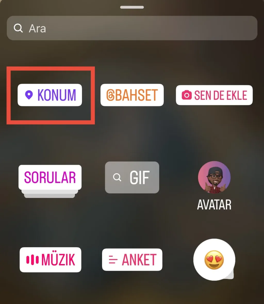 instagram hikayelerine konum nasıl eklenir, konum seçeneği