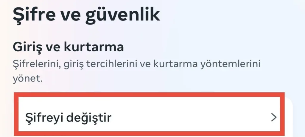 Instagram telefonda şifre değiştirmek adımları