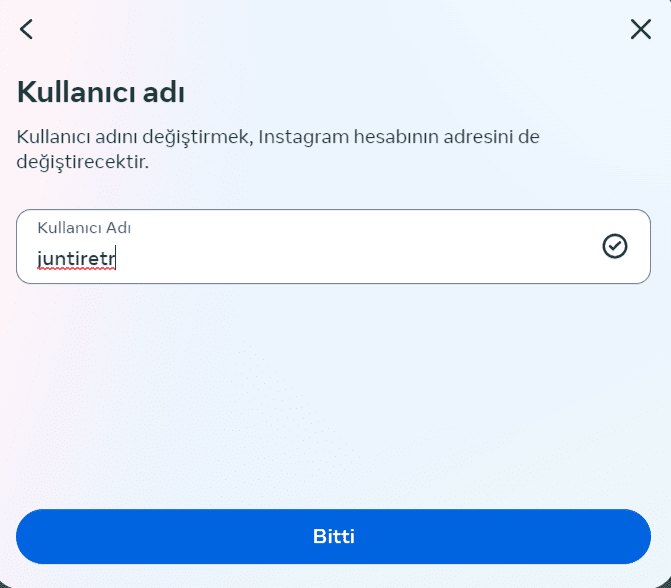 Instagram bilgisayardan kullanıcı adı değişikliğini onaylama