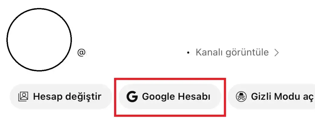 youtube hesap silme telefonda
