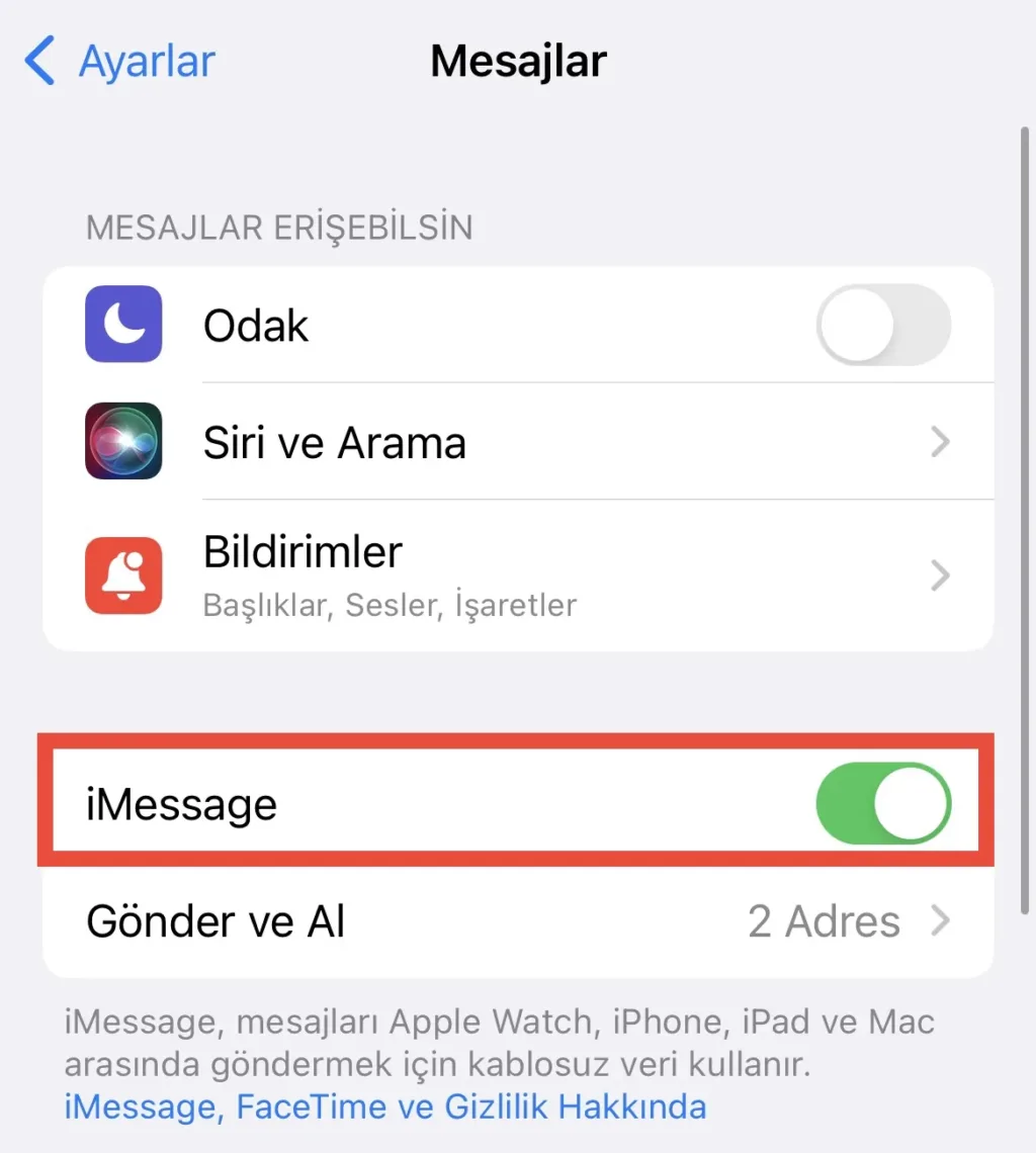 imessage nasil acilir