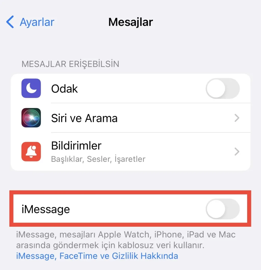 imessage nasil acilir