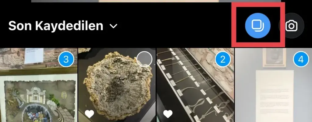 instagrama birden fazla fotoğraf nasıl yüklenir, çoklu seçim