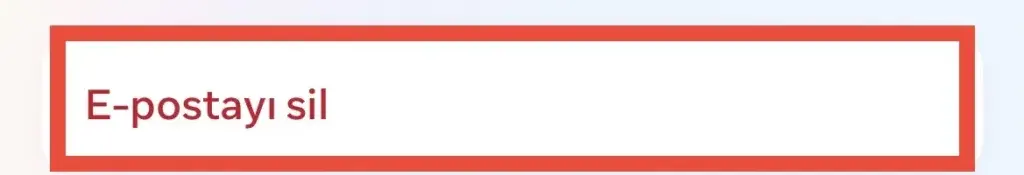 E-postayı sil seçeneği