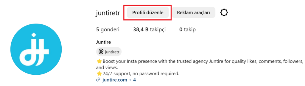 Bilgisayardan profili düzenle butonu