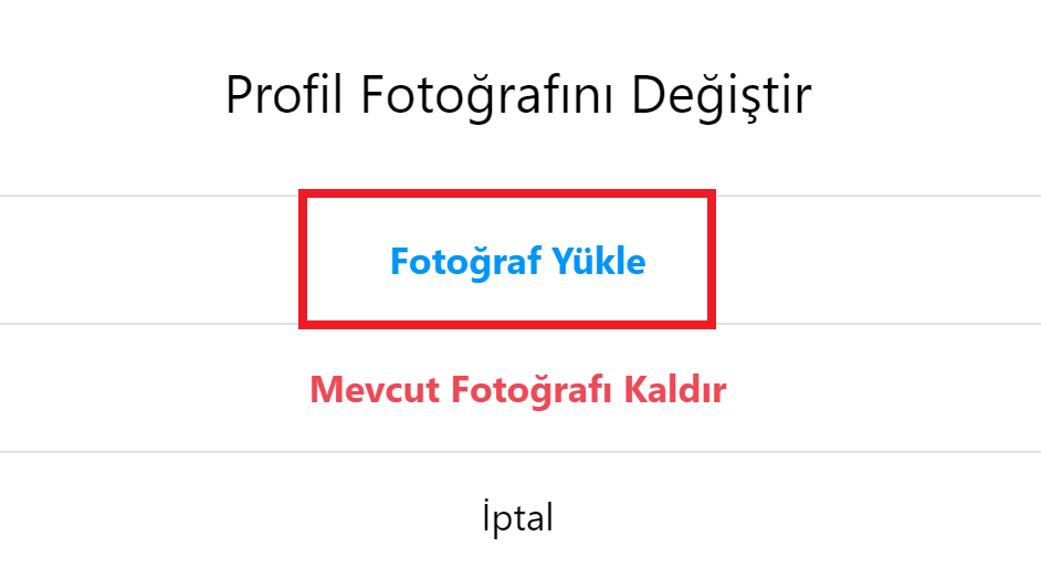 Fotoğraf yükle butonu