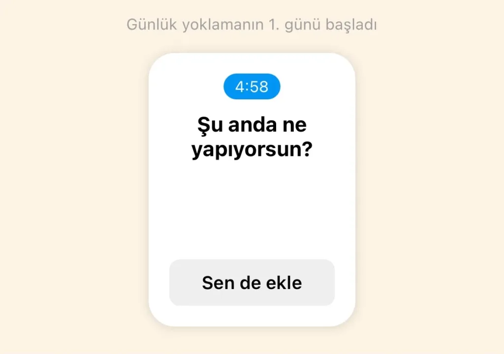Instagram yoklama başlatılan ekran