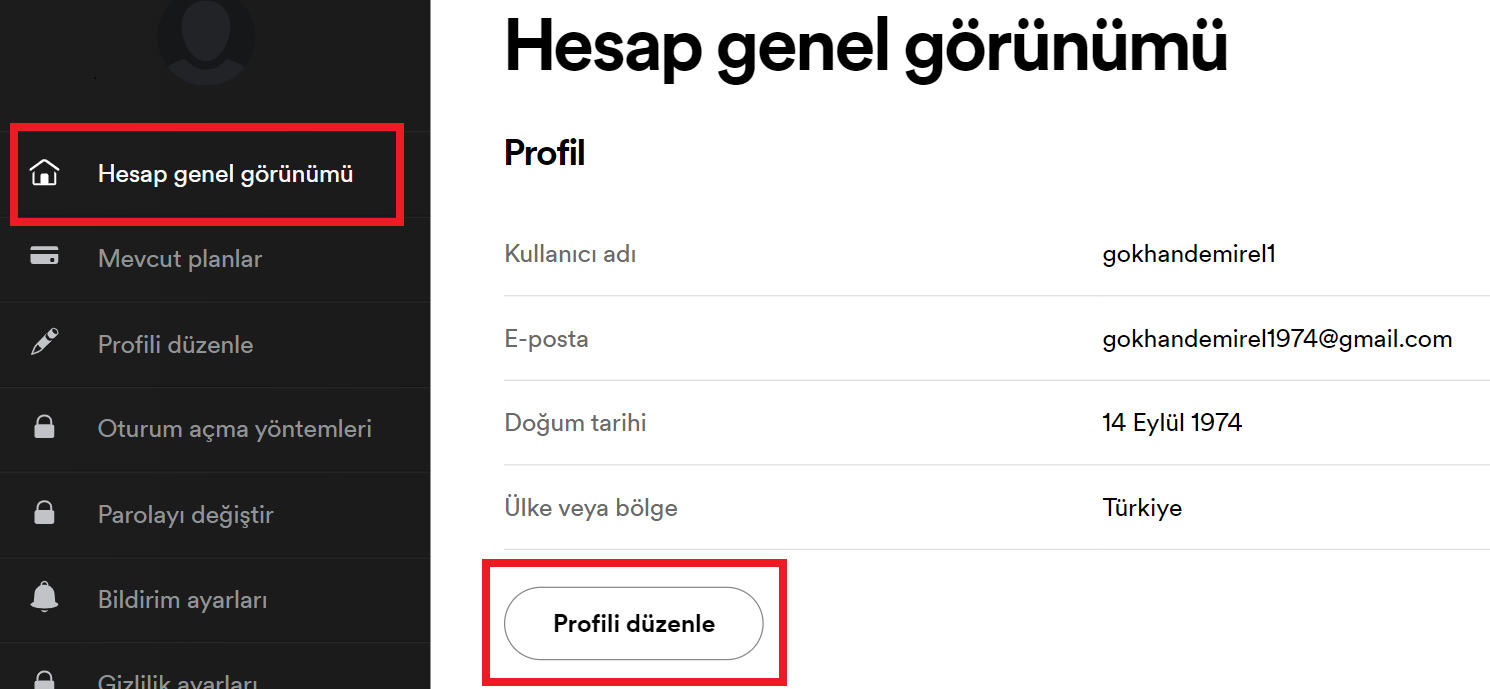 spotify e mail adresi nasıl değiştirilir
