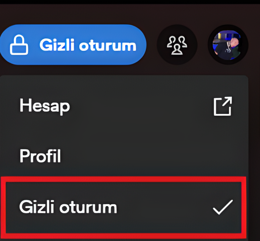 spotify gizli oturum 
