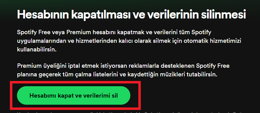 spotify hesabı nasıl silinir