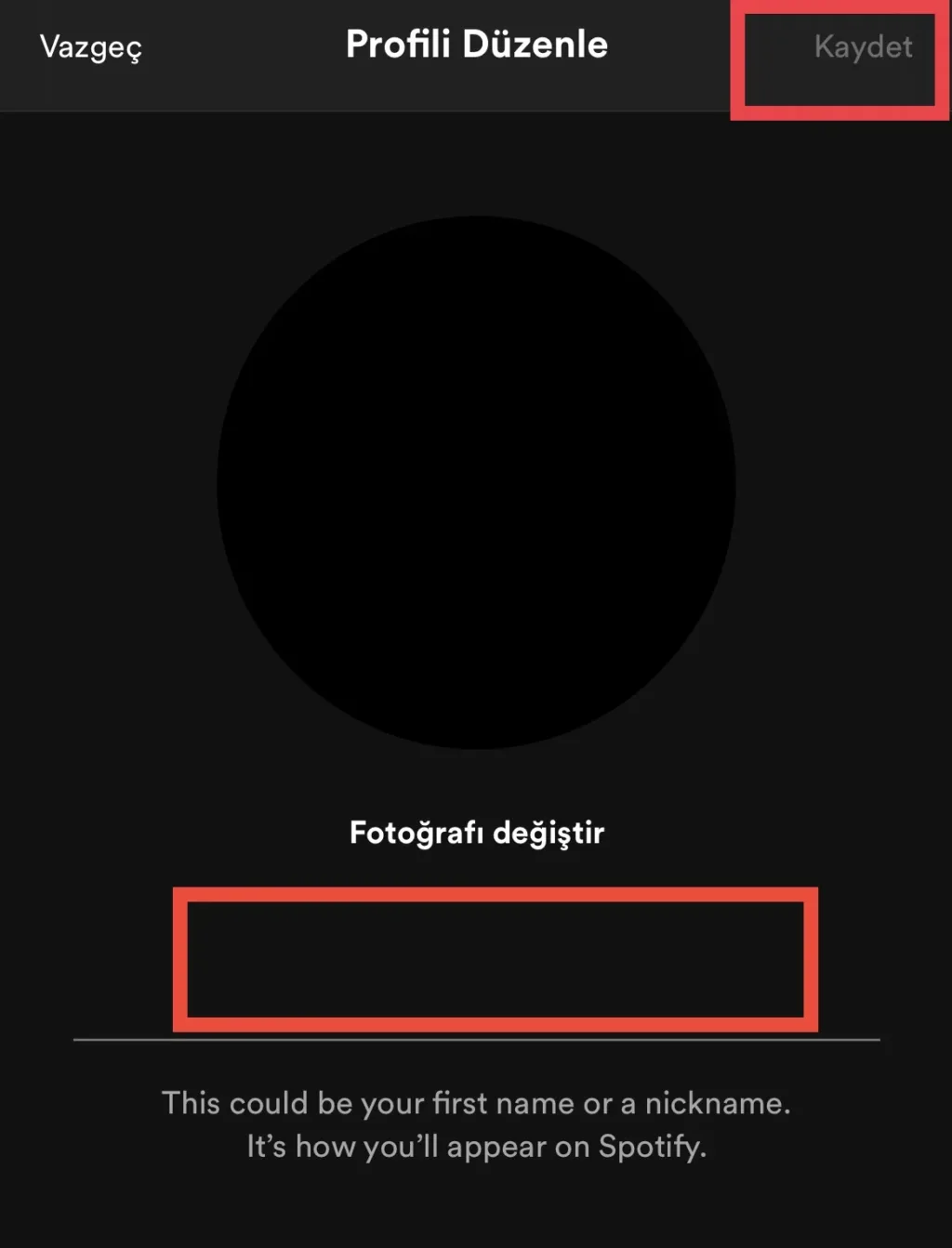 spotify kullanıcı adı değiştir 