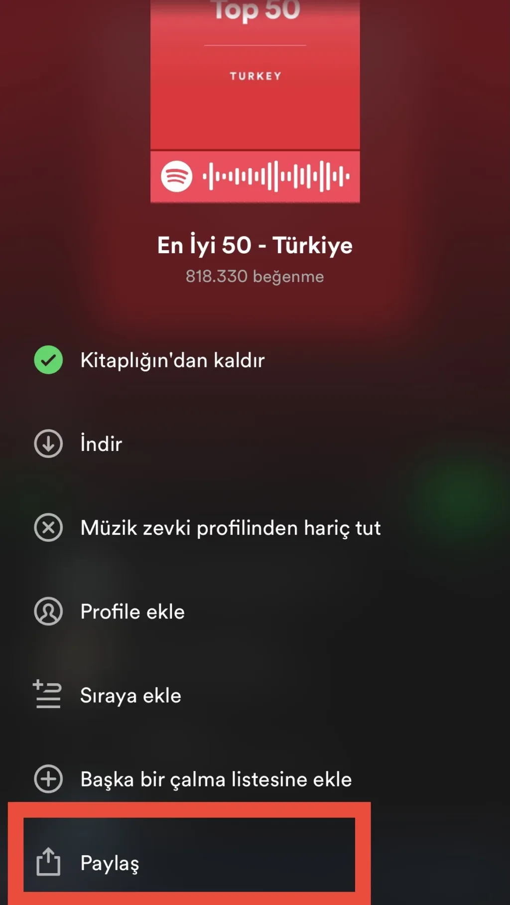 Spotify playlist nasıl paylaşılır