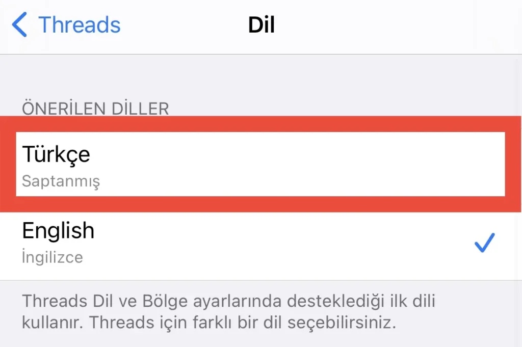threads dil nasıl değiştirilir