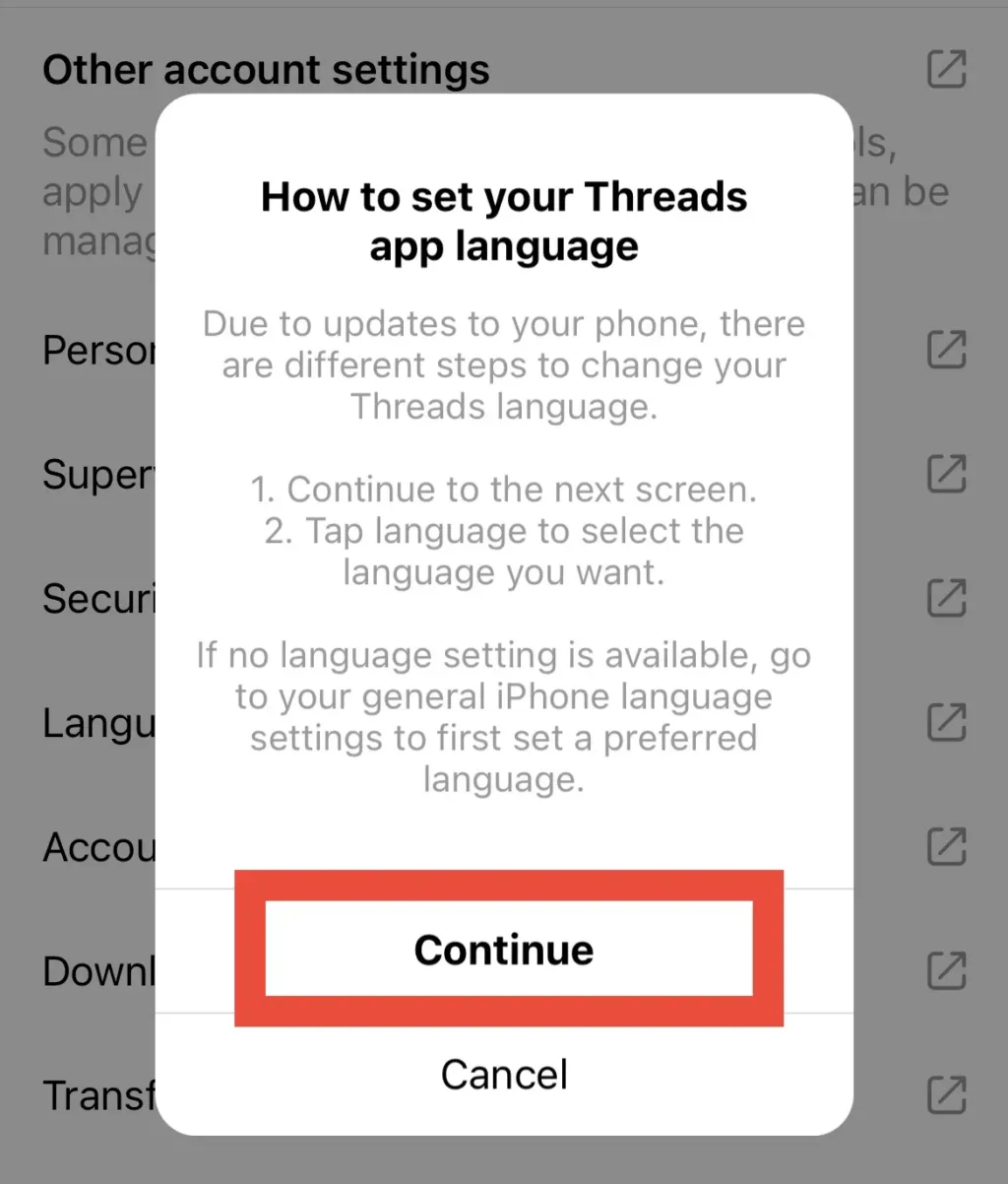threads dil nasıl değiştirilir