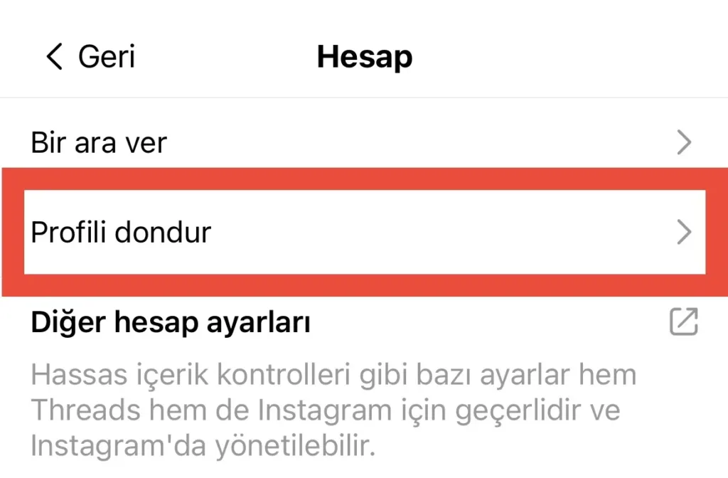 threads hesabı nasıl dondurulur?