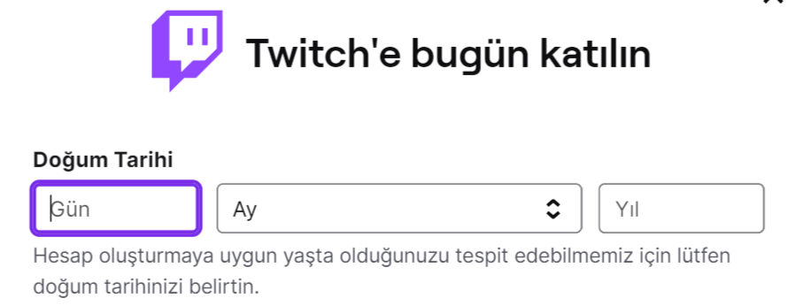 twitch bilgisayardan hesap açmak