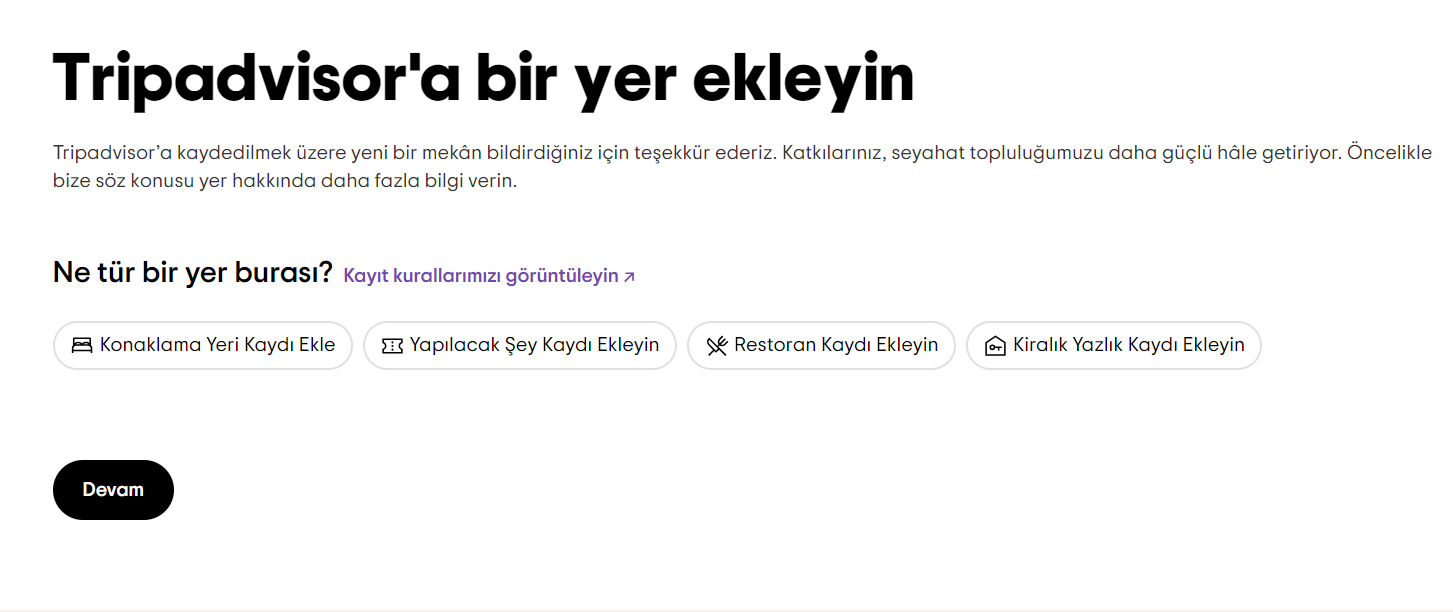 Tripadvisor konum nasıl eklenir