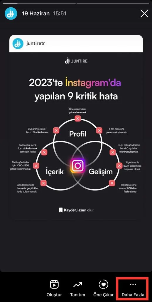 instagram hikaye arsivi kaydet