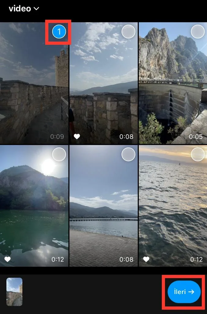 Instagram Reels video yükleme ve kaydetme ekranı