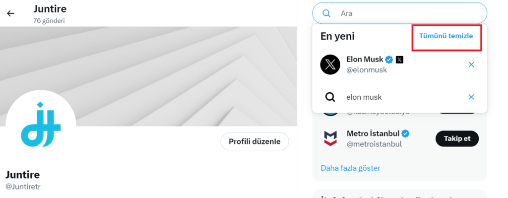 Bilgisayarda Twitter Arama Geçmişi Nasıl Temizlenir? 
