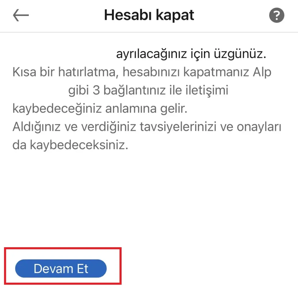 linkedin hesap silme
