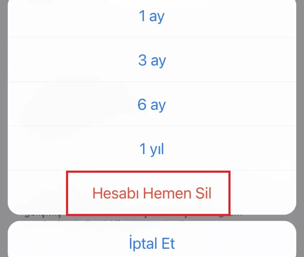 telegram hesap silme