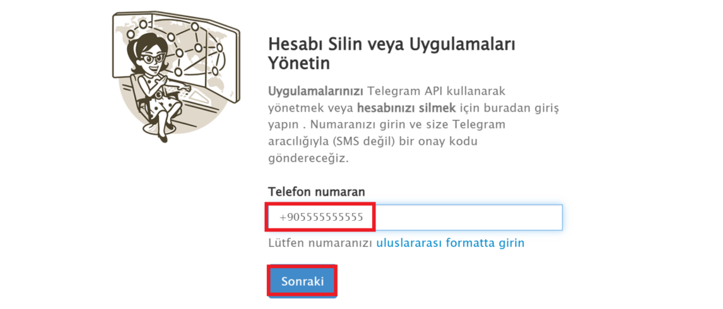 telegram hesap silme