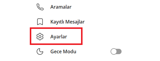 telegram sohbet verileri dışa aktar