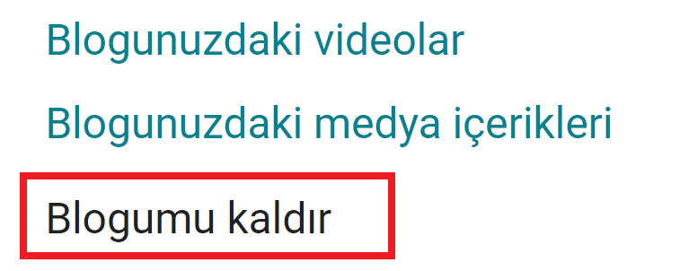 blogger hesap silme