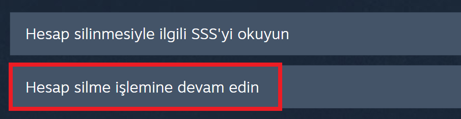 steam hesap silme