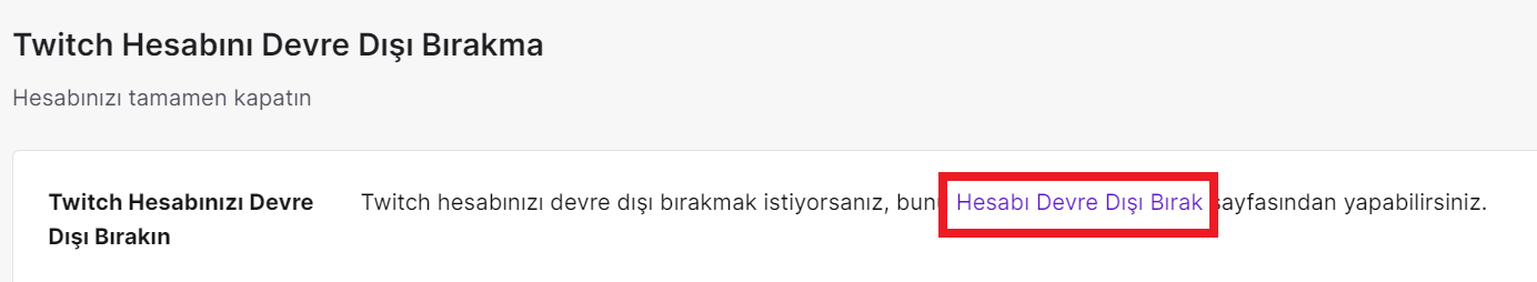 twitch hesap silme