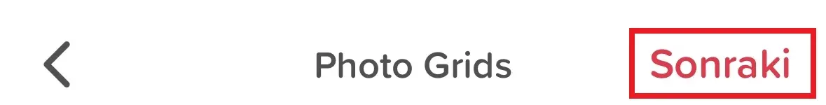 Instagram Bölünmüş Fotoğraf Sonraki Butonu