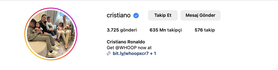 Cristiano Ronaldo Instagram Hesabı - Kaç Takipçisi Var