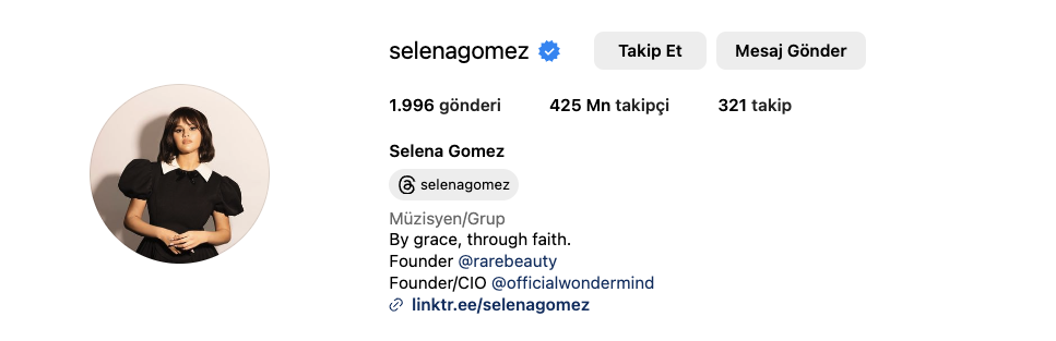 Selena Gomez Instagram'da Kaç Takipçisi Var ?