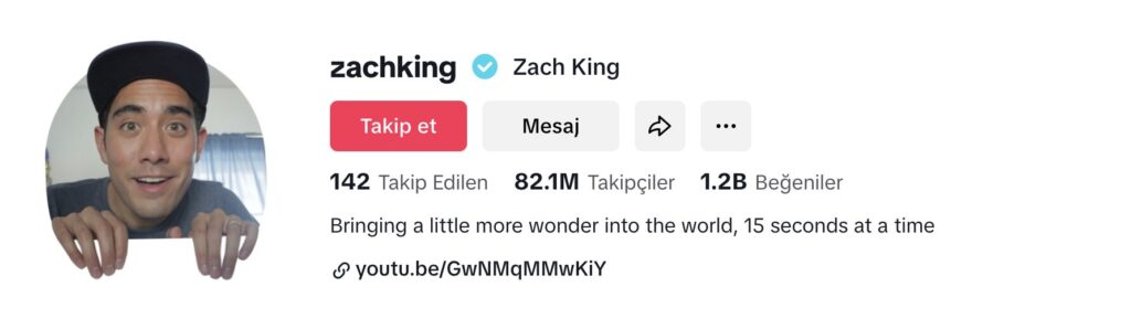 Zach King Tiktok Hesabı