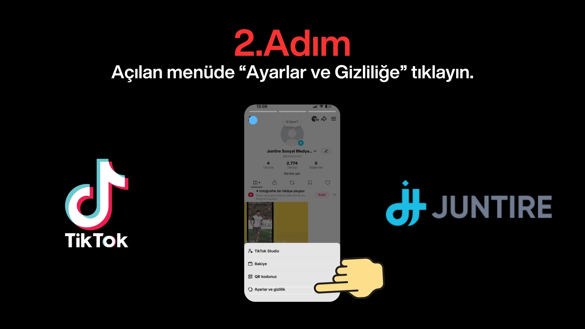 Tiktok'da Ayarlar Ve Gizliliğe Tıklayın