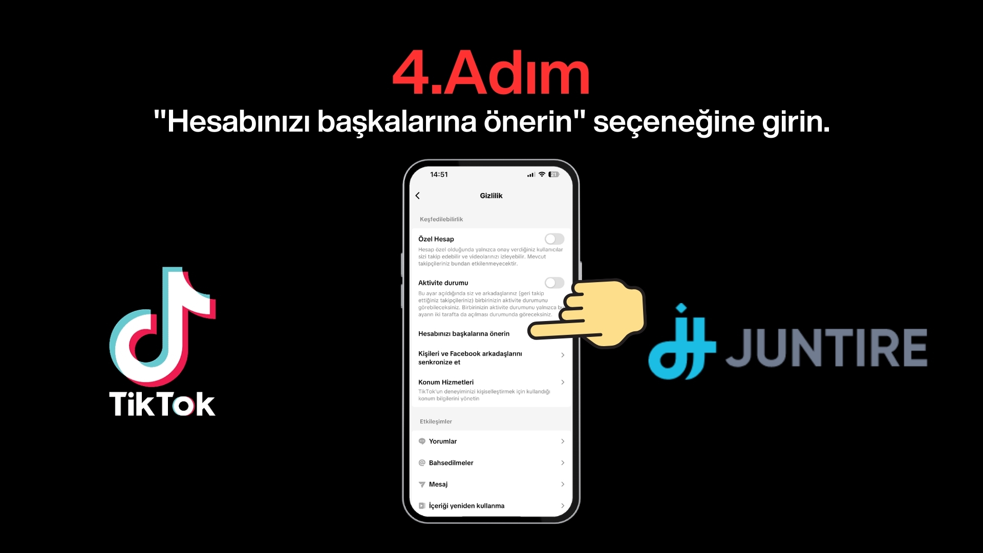 Tiktok Hesap Önerme Nasıl Kapatılır?