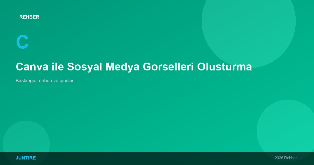 Canva ile Sosyal Medya Görselleri Oluşturma: Başlangıç Rehberi