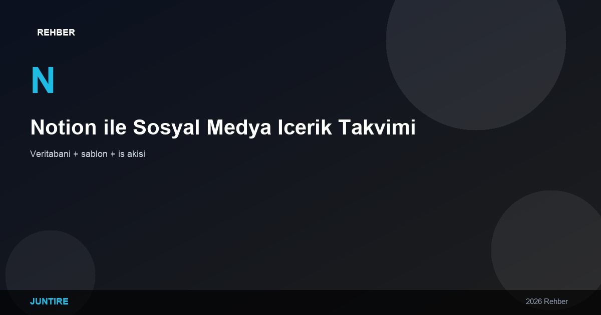 Notion ile Sosyal Medya İçerik Takvimi Oluşturma