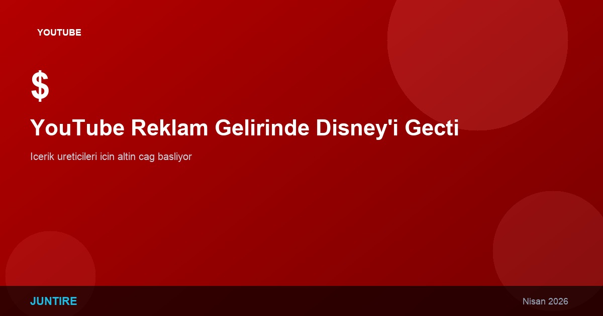 YouTube Reklam Gelirinde Disney’i Geçti: İçerik Üreticileri İçin Altın Çağ (2026)