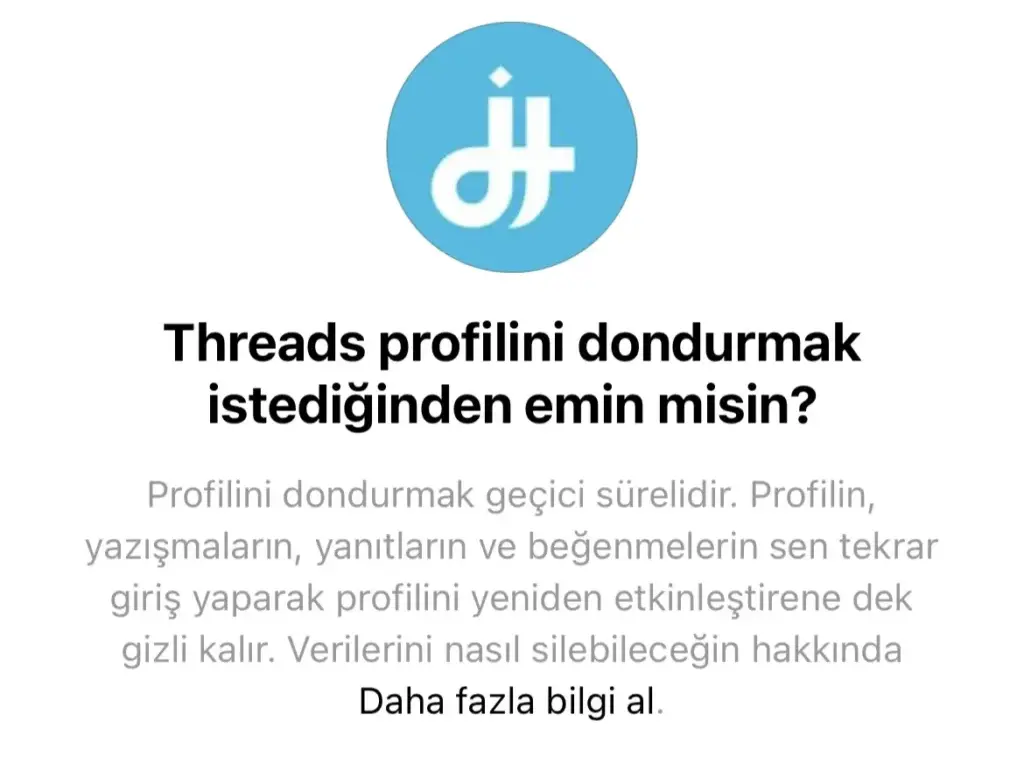 threads hesabı nasıl dondurulur?
