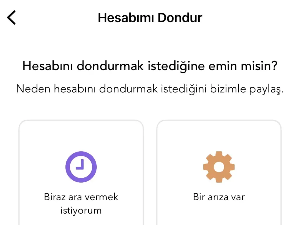 C2 hesap dondurma